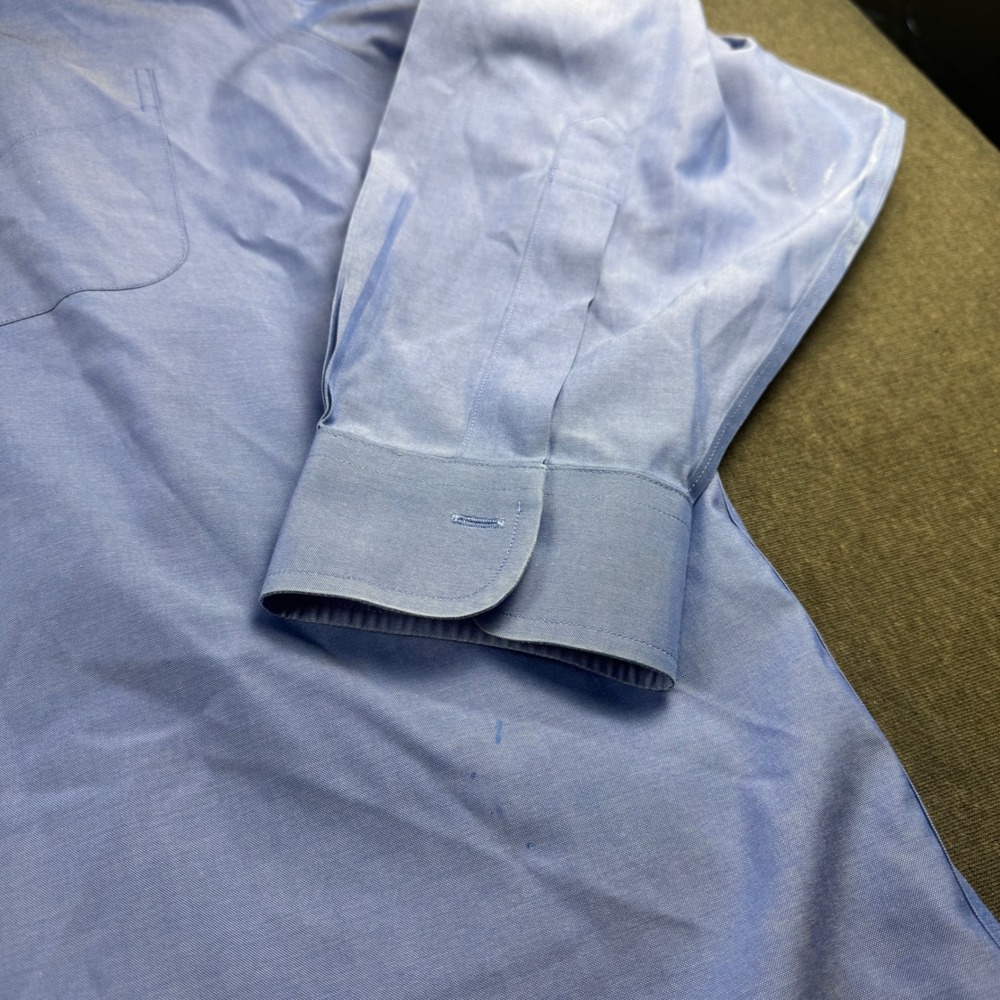 Brooks Brothers Mens 17-33 Non-Iron Cotton Button Down Blue Traditional Fit - Picture 3 of 12